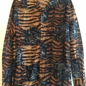 Trust Couture Collection Brown Dark Mesh Shirt XL